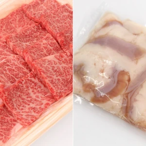 【セットでお得】近江牛BBQ焼肉セット-特上焼肉500g＋ホルモン小腸500g-